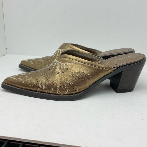 Colin Stuart Vintage Western Gold Mules - Picture 3 of 5